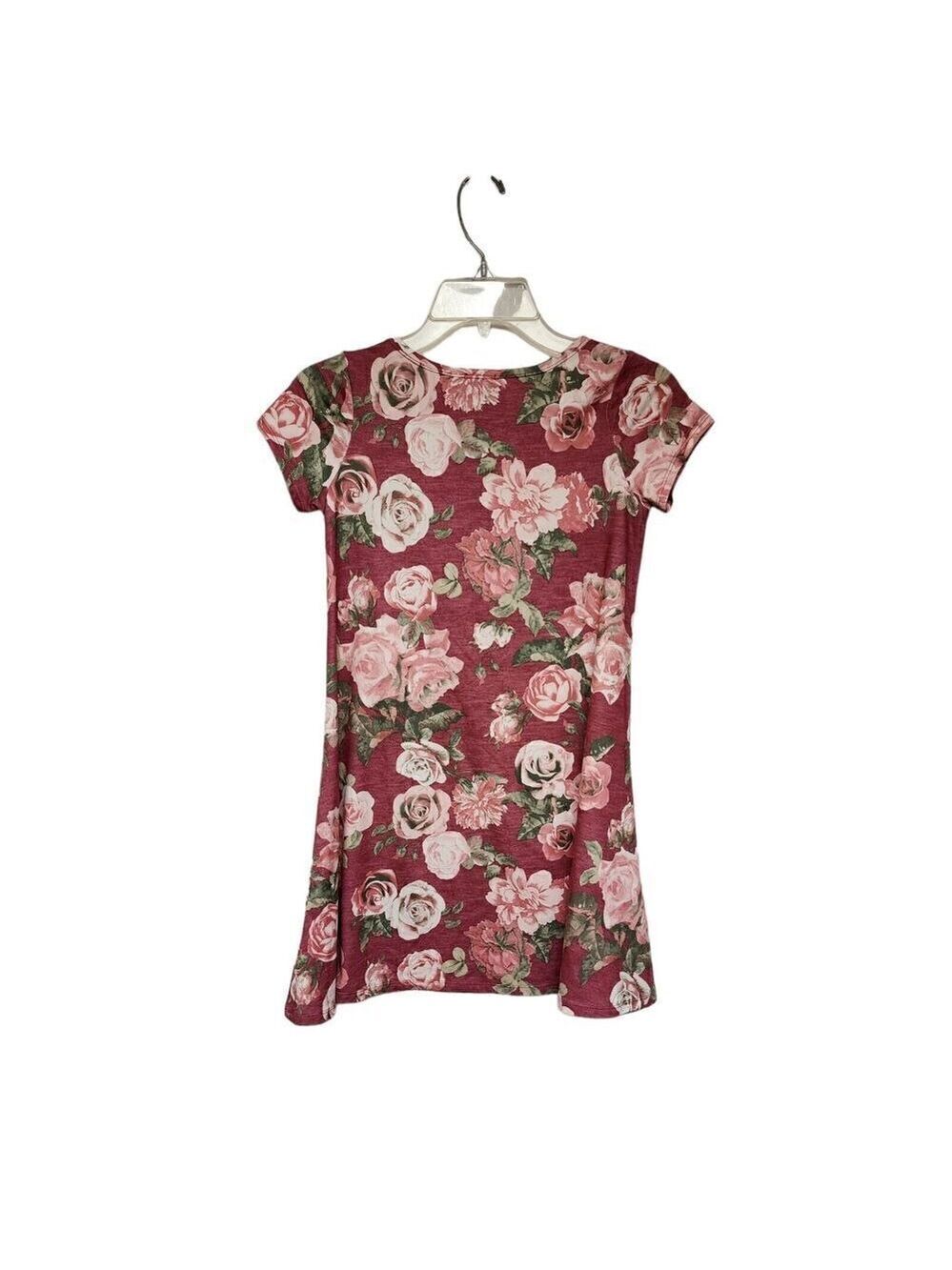 Pink & Violet Girls Dress Multicolor Floral Print Size M (10-12)